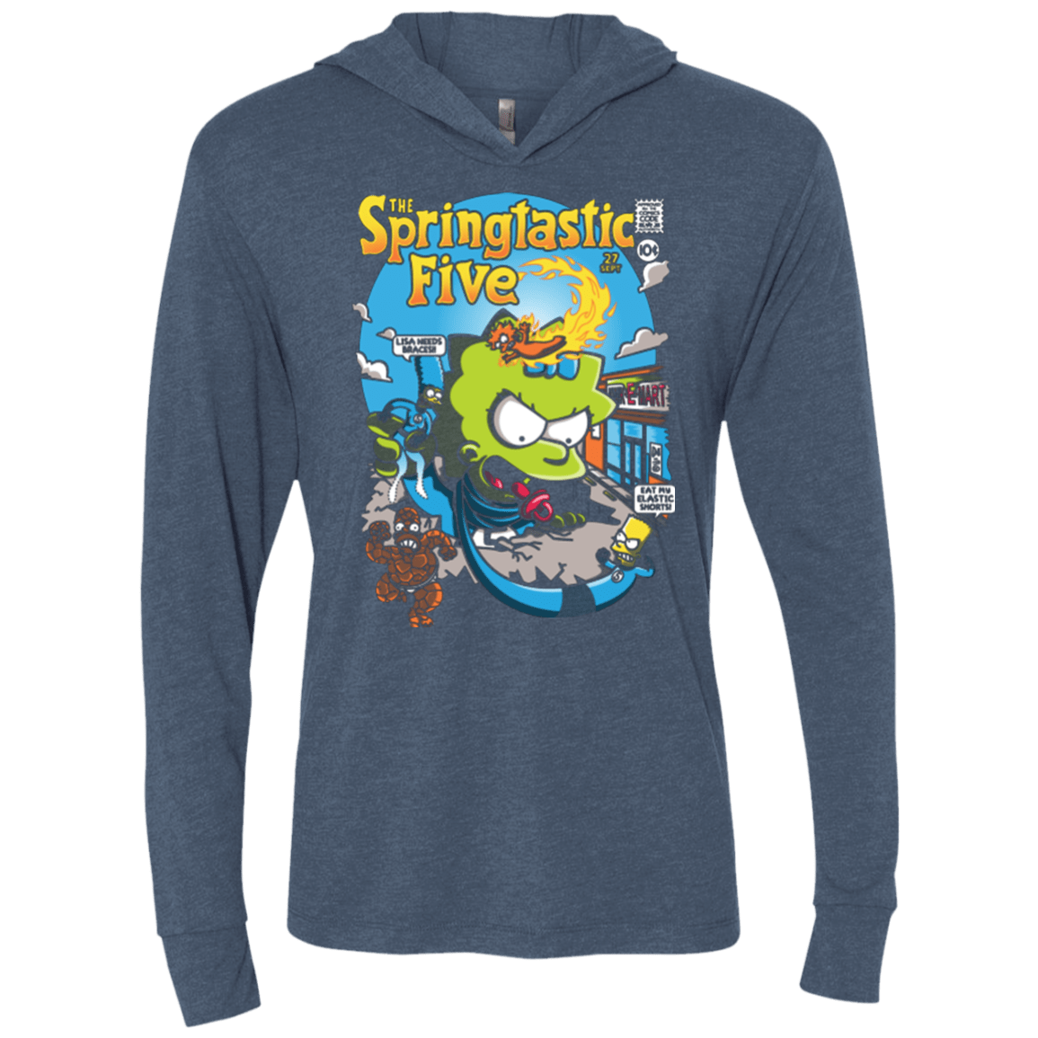 T-Shirts Indigo / X-Small Springtastic Triblend Long Sleeve Hoodie Tee