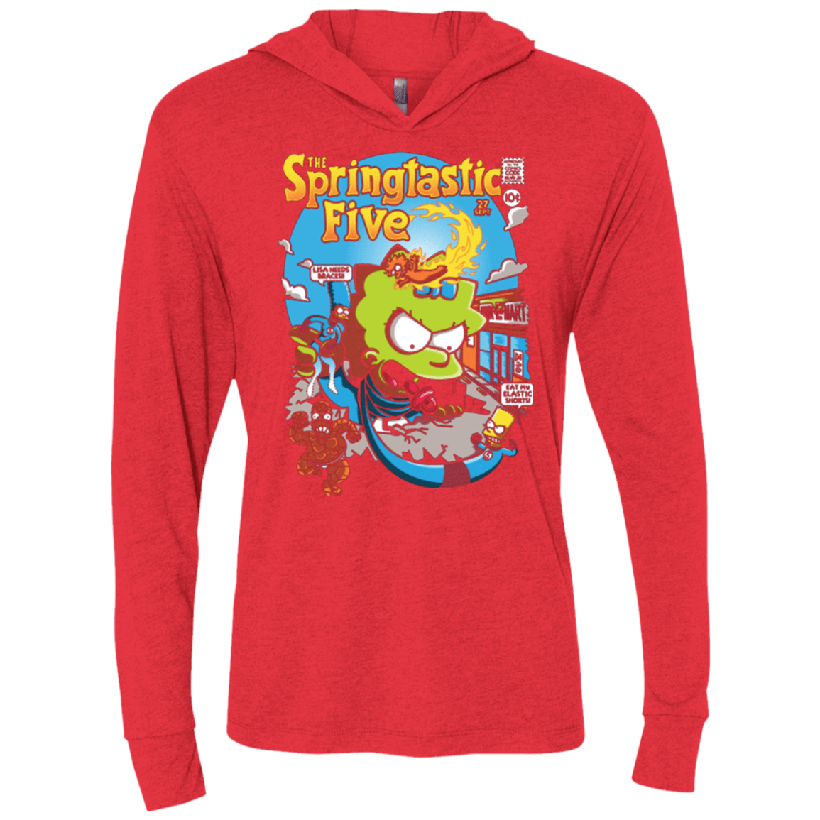 T-Shirts Vintage Red / X-Small Springtastic Triblend Long Sleeve Hoodie Tee