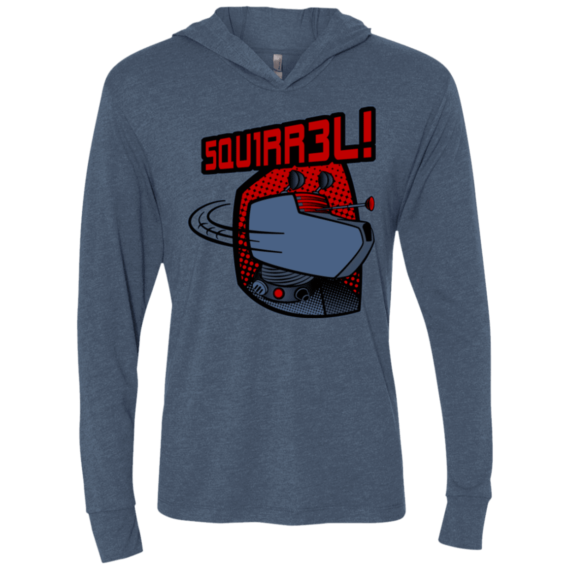 T-Shirts Indigo / X-Small Squirrel Triblend Long Sleeve Hoodie Tee