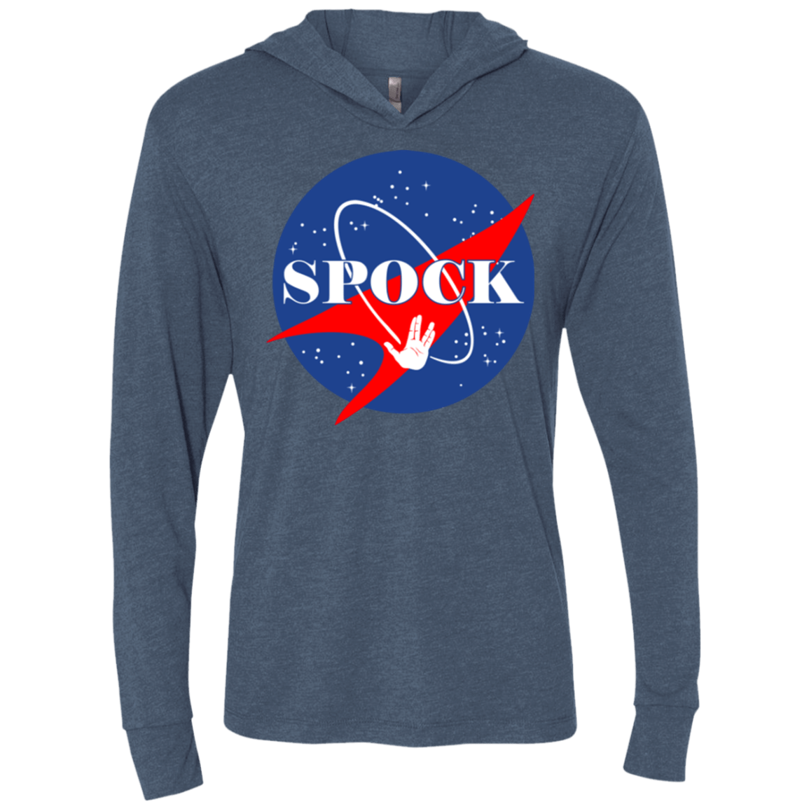 T-Shirts Indigo / X-Small Star captain Triblend Long Sleeve Hoodie Tee