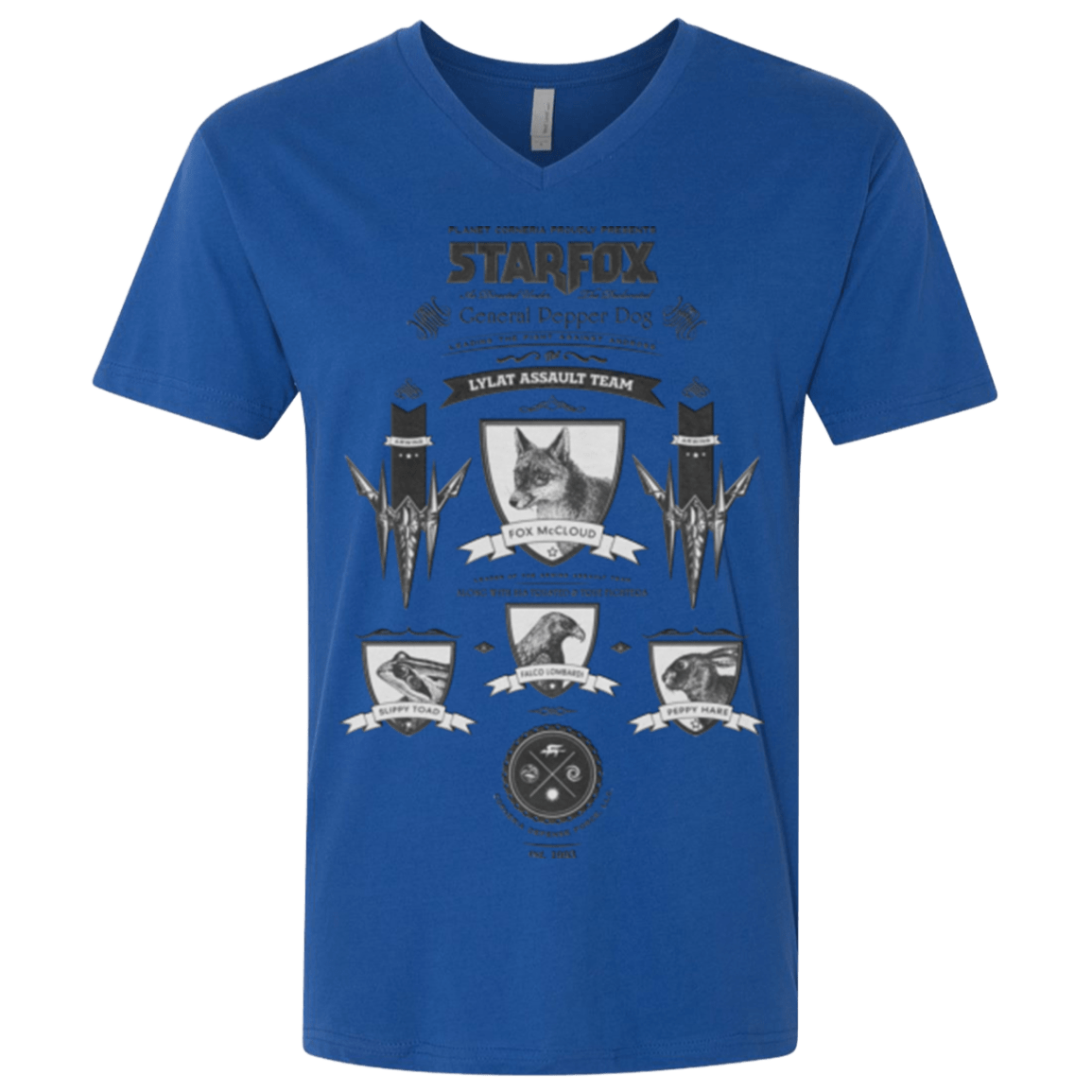 T-Shirts Royal / X-Small Star Fox Vintage Men's Premium V-Neck