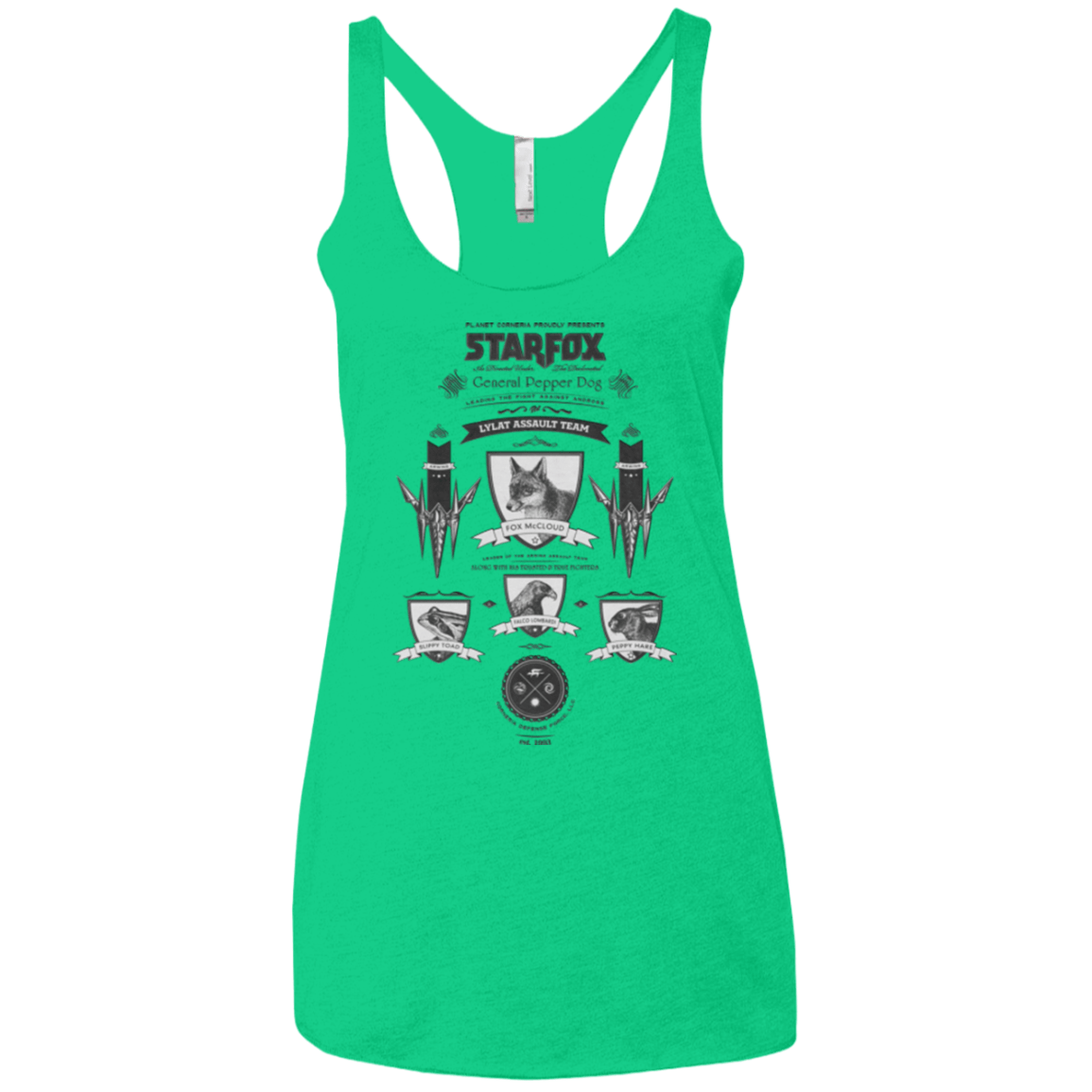 T-Shirts Envy / X-Small Star Fox Vintage Women's Triblend Racerback Tank