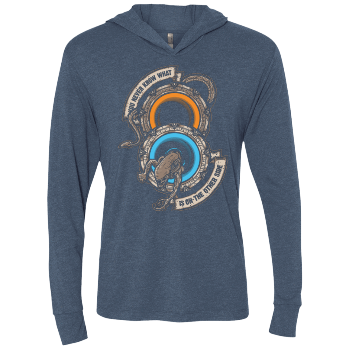 T-Shirts Indigo / X-Small STAR PORTALS Triblend Long Sleeve Hoodie Tee