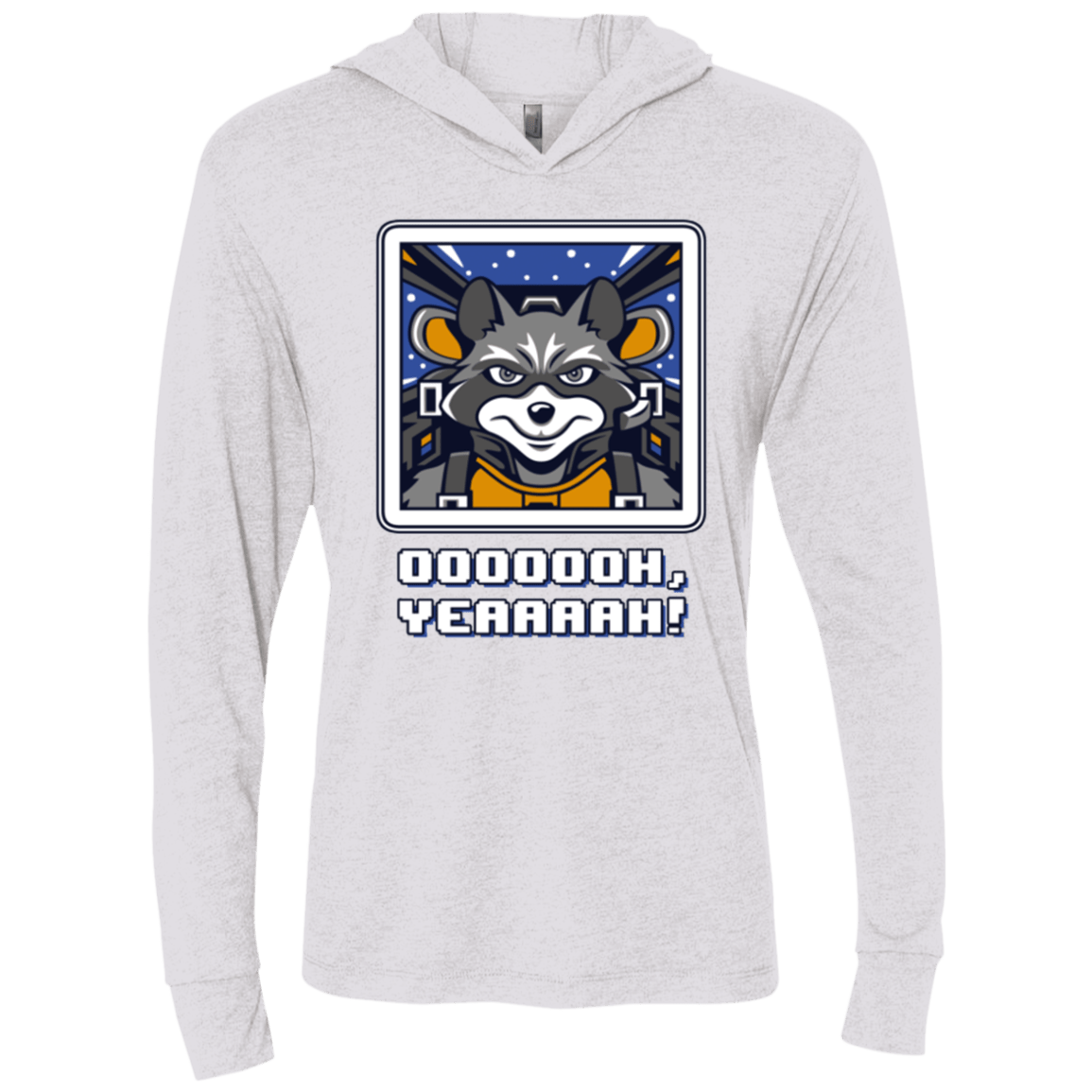 Star Raccoon Triblend Long Sleeve Hoodie Tee