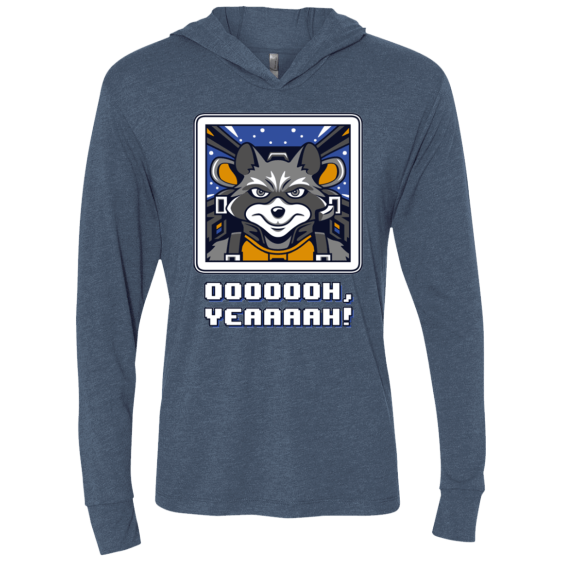 Star Raccoon Triblend Long Sleeve Hoodie Tee