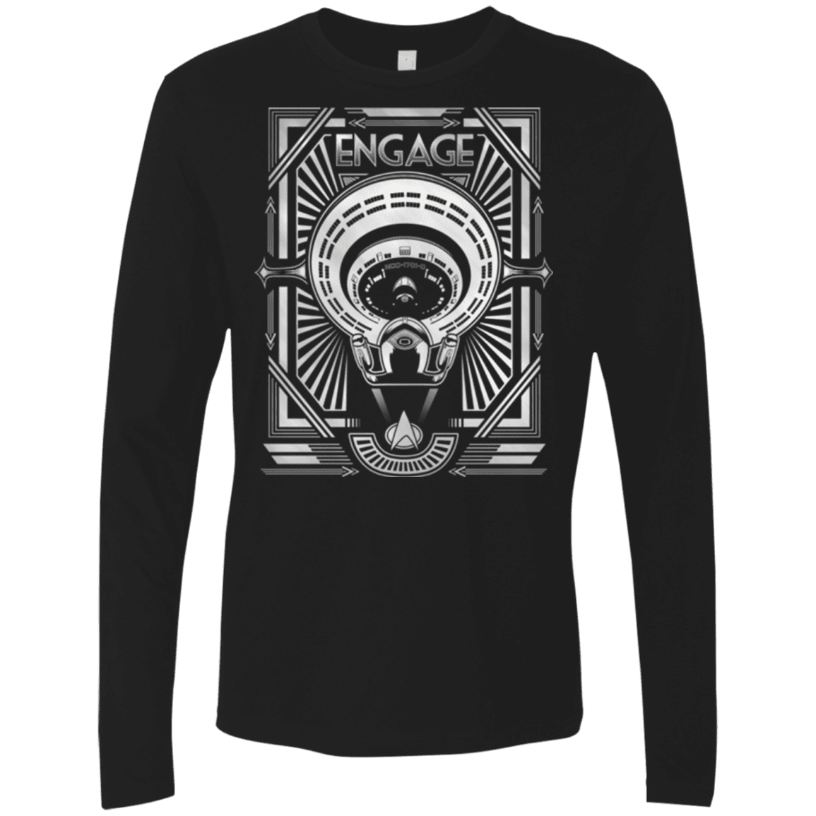 T-Shirts Black / Small Star Trek Engage Men's Premium Long Sleeve