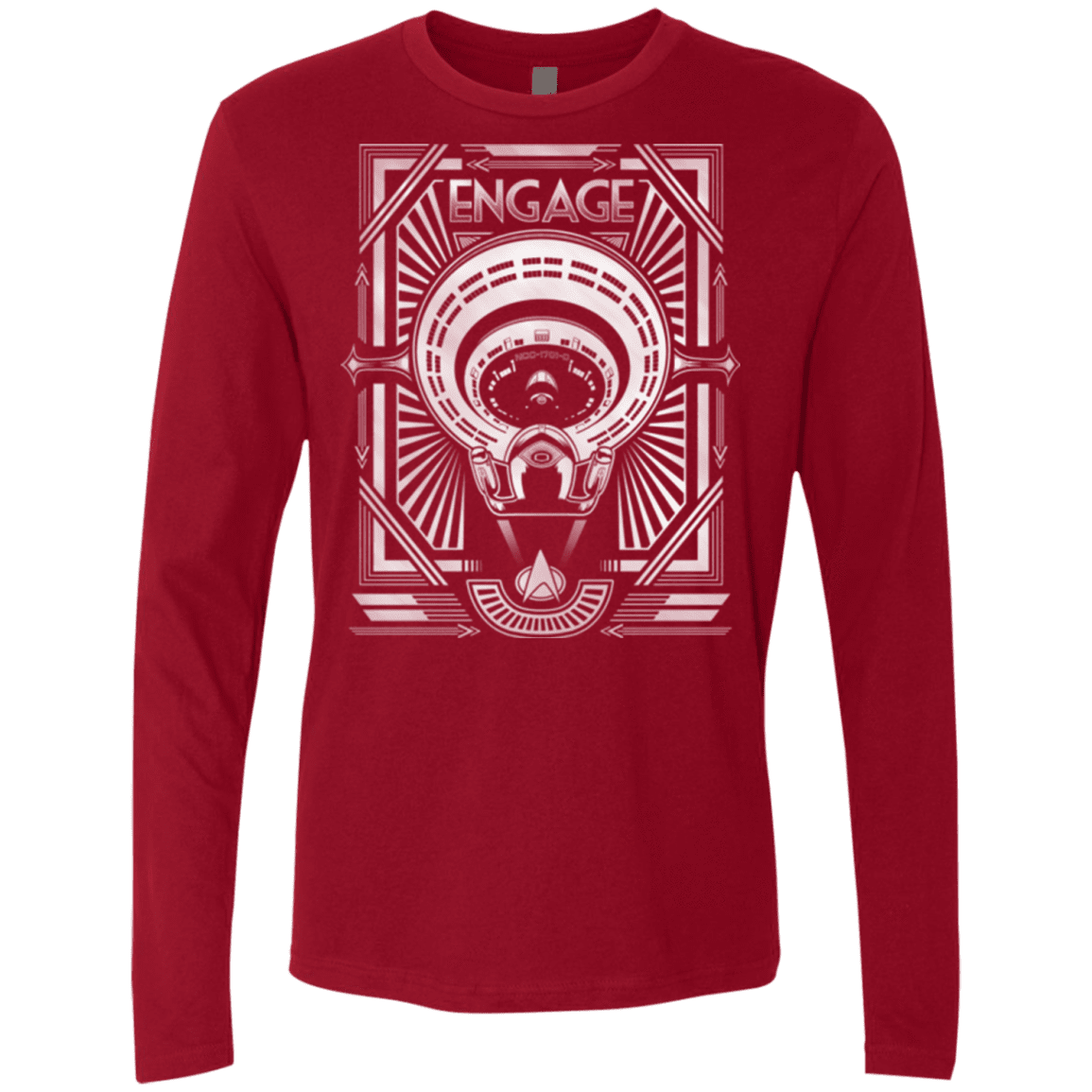 T-Shirts Cardinal / Small Star Trek Engage Men's Premium Long Sleeve