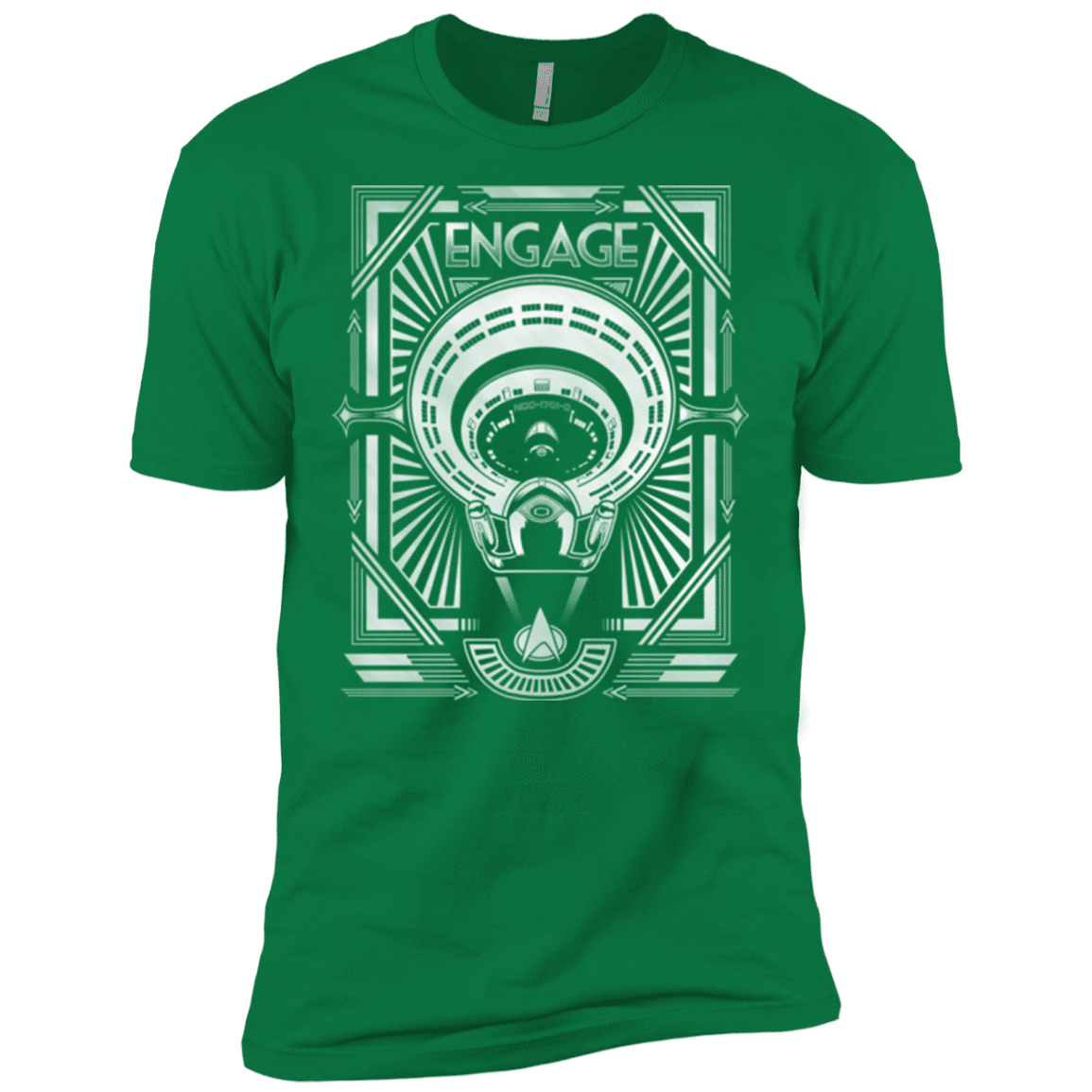 T-Shirts Kelly Green / X-Small Star Trek Engage Men's Premium T-Shirt