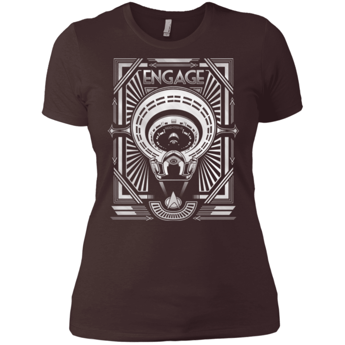 T-Shirts Dark Chocolate / X-Small Star Trek Engage Women's Premium T-Shirt