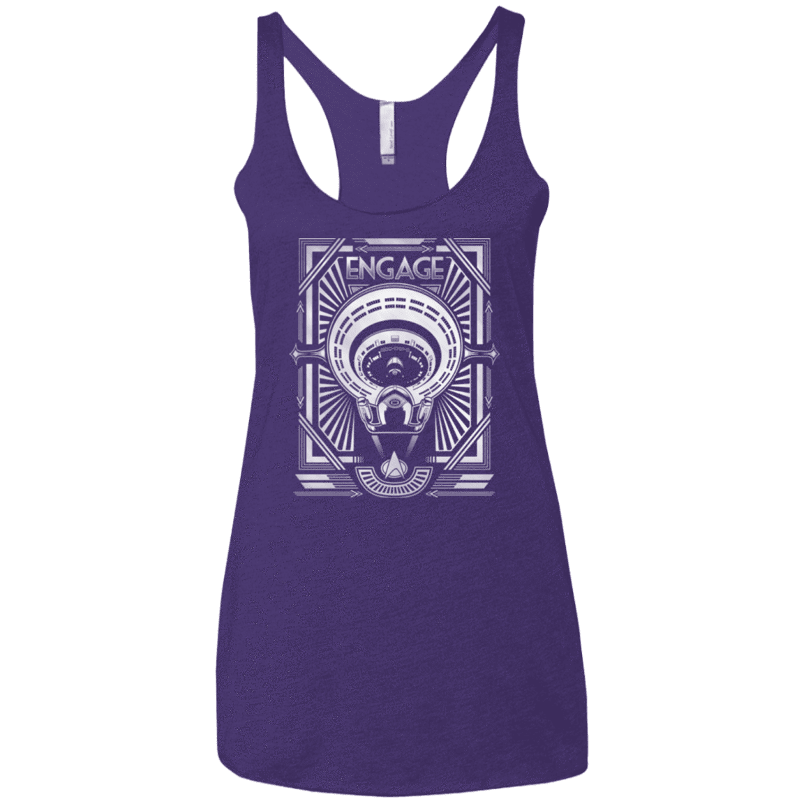 T-Shirts Purple / X-Small Star Trek Engage Women's Triblend Racerback Tank
