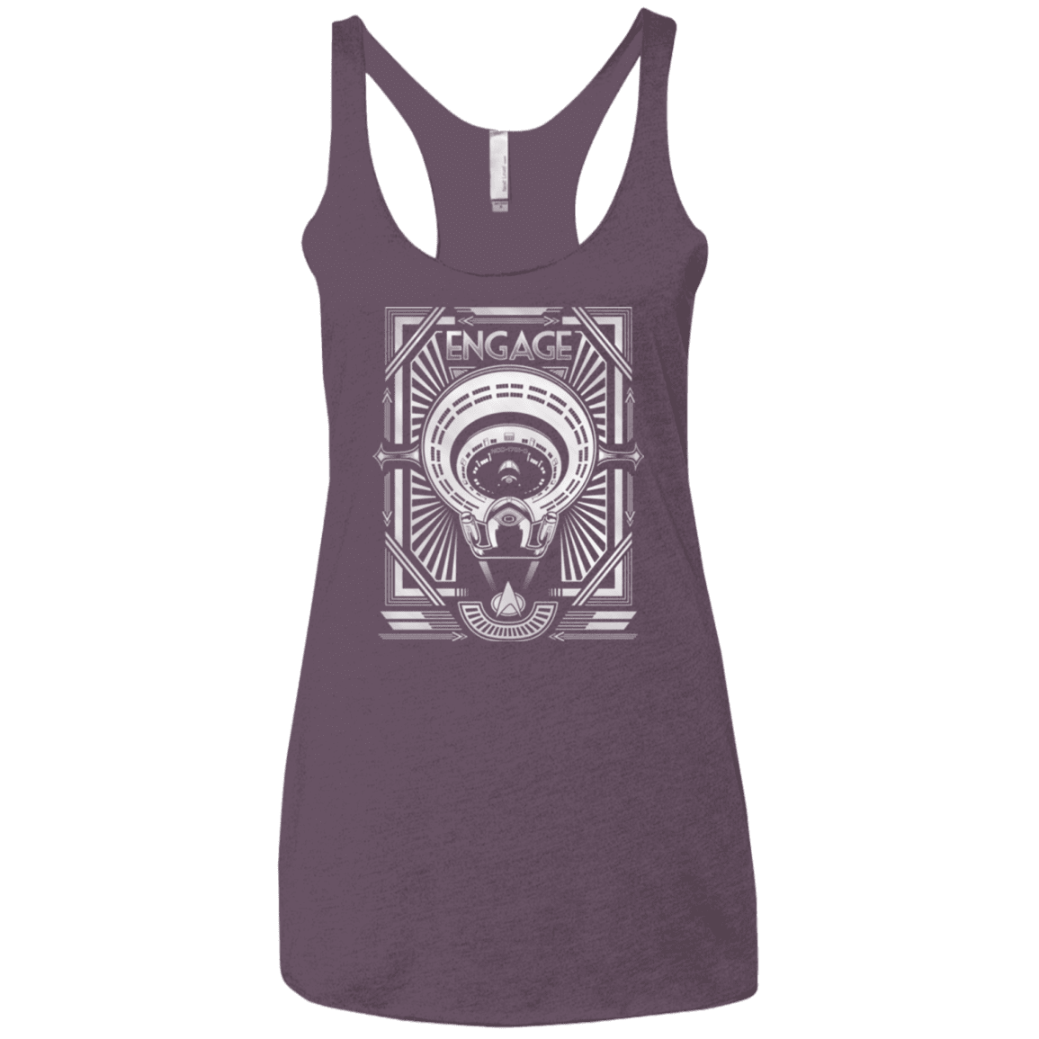 T-Shirts Vintage Purple / X-Small Star Trek Engage Women's Triblend Racerback Tank
