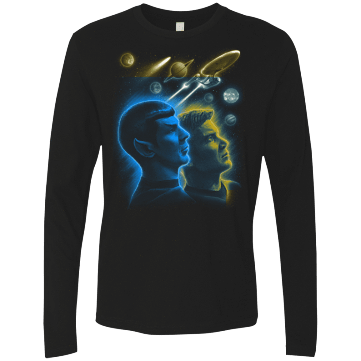 T-Shirts Black / Small Star Trek Kirk Spock Men's Premium Long Sleeve