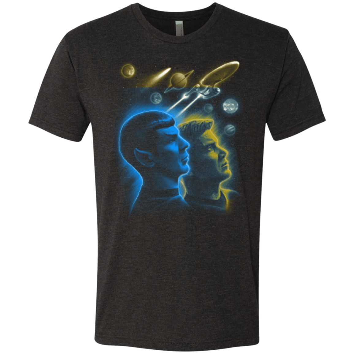 T-Shirts Vintage Black / Small Star Trek Kirk Spock Men's Triblend T-Shirt