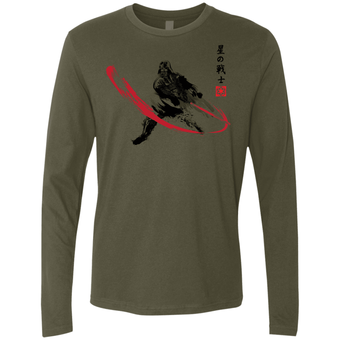 T-Shirts Military Green / Small STAR WARRIOR SUMI-E Men's Premium Long Sleeve