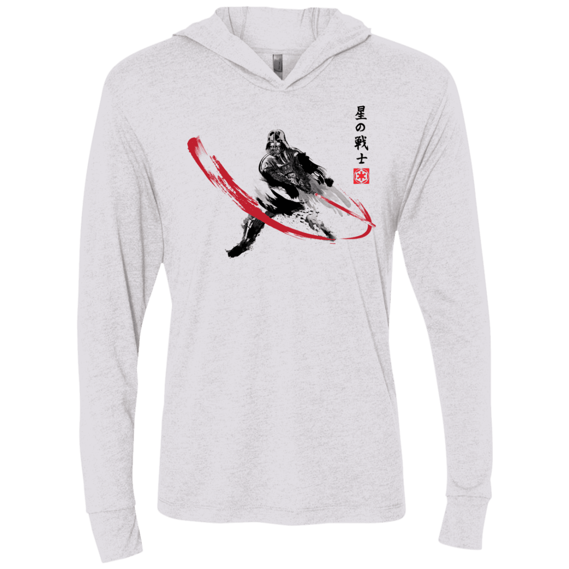 T-Shirts Heather White / X-Small STAR WARRIOR SUMI-E Triblend Long Sleeve Hoodie Tee