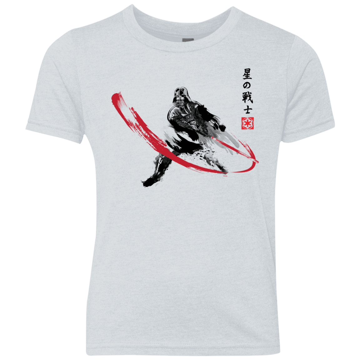 T-Shirts Heather White / YXS STAR WARRIOR SUMI-E Youth Triblend T-Shirt