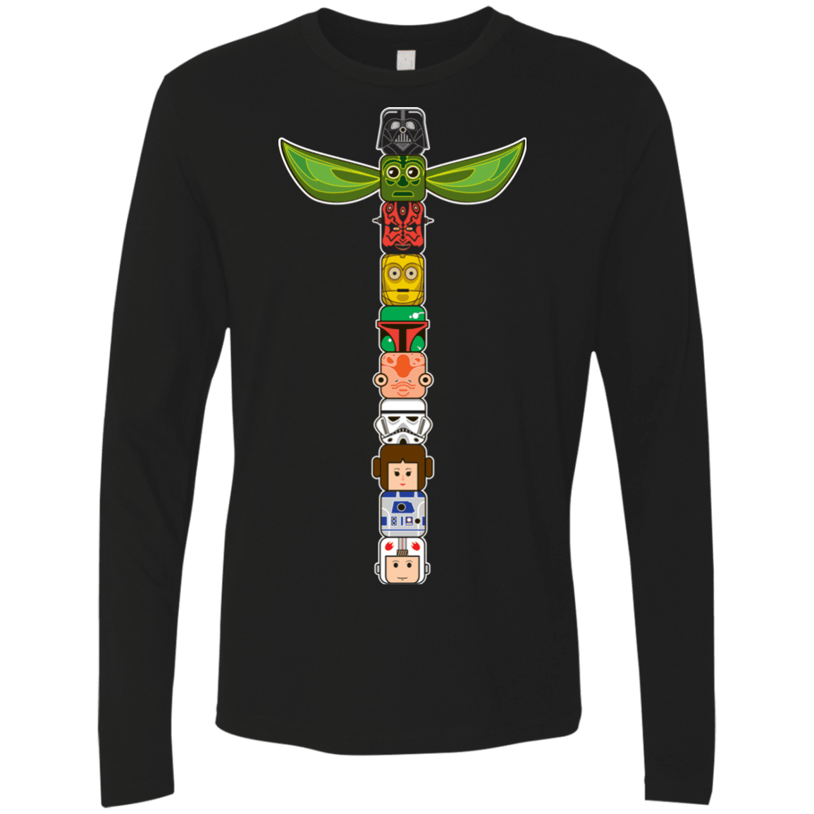 T-Shirts Black / Small Star Wars Totem Men's Premium Long Sleeve