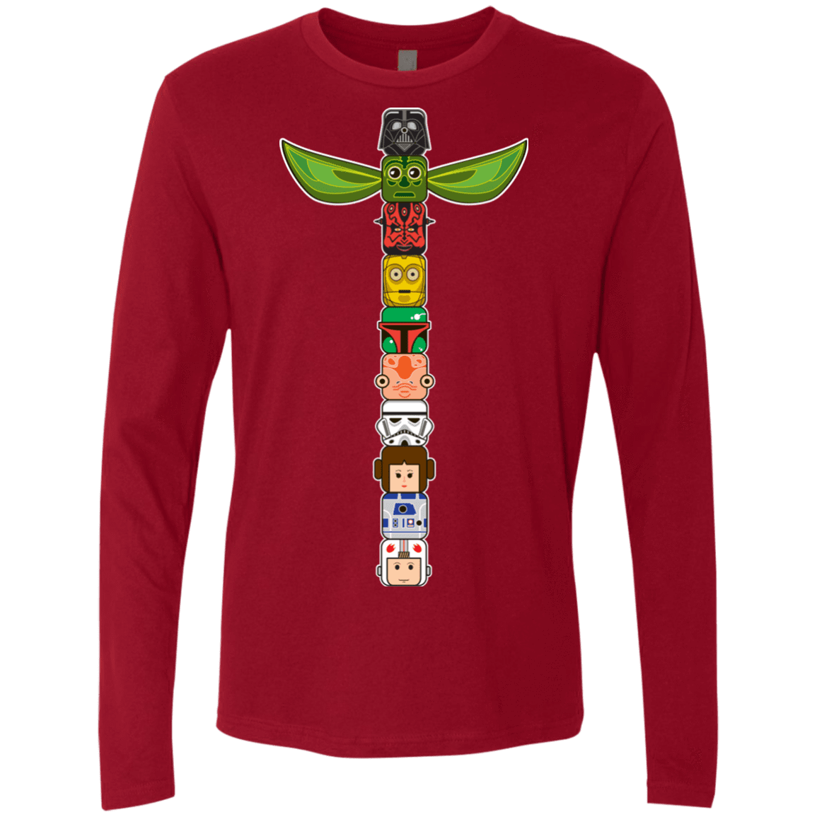 T-Shirts Cardinal / Small Star Wars Totem Men's Premium Long Sleeve