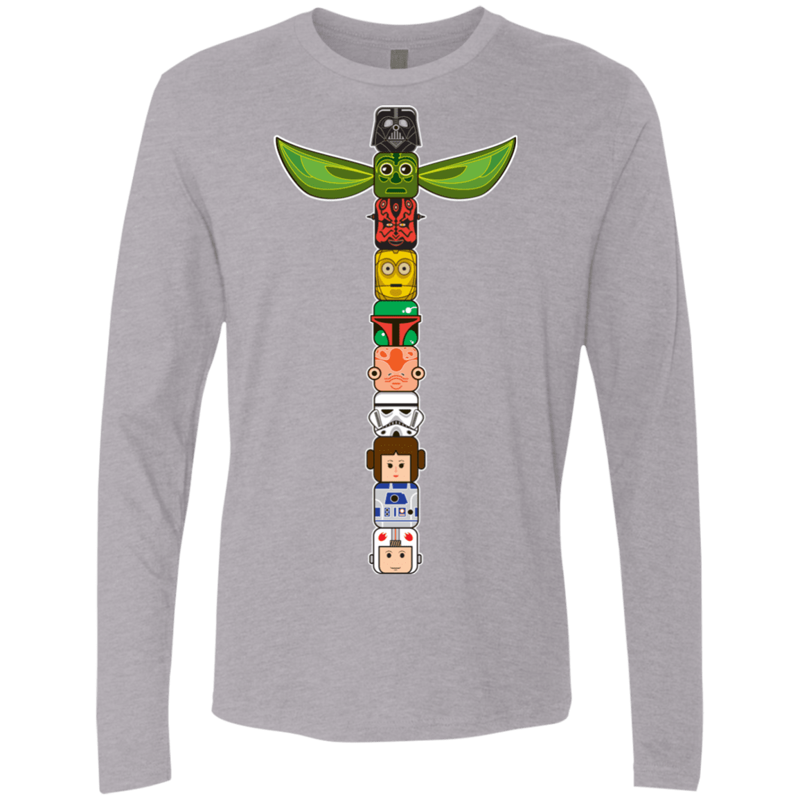 T-Shirts Heather Grey / Small Star Wars Totem Men's Premium Long Sleeve