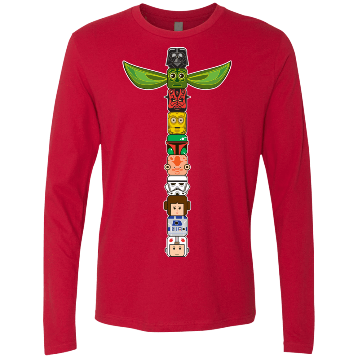 T-Shirts Red / Small Star Wars Totem Men's Premium Long Sleeve