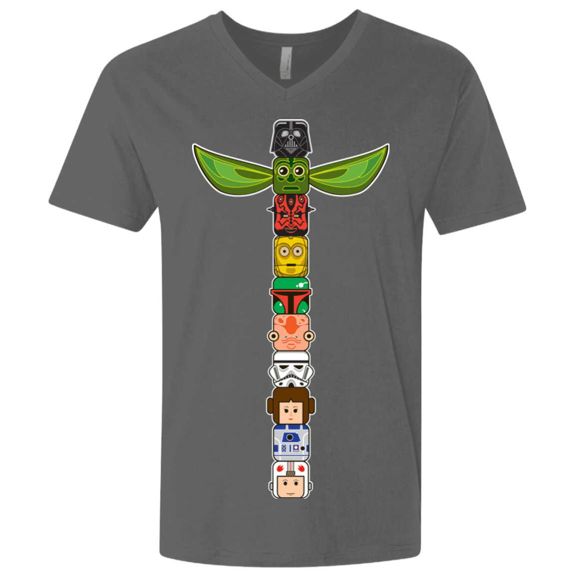 T-Shirts Heavy Metal / X-Small Star Wars Totem Men's Premium V-Neck