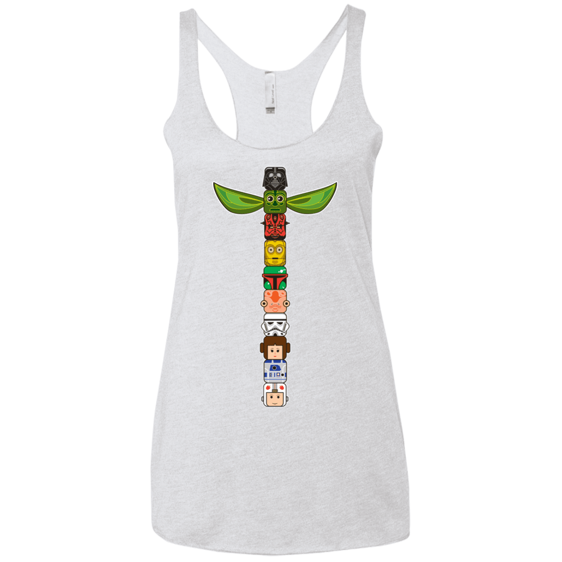 T-Shirts Heather White / X-Small Star Wars Totem Women's Triblend Racerback Tank