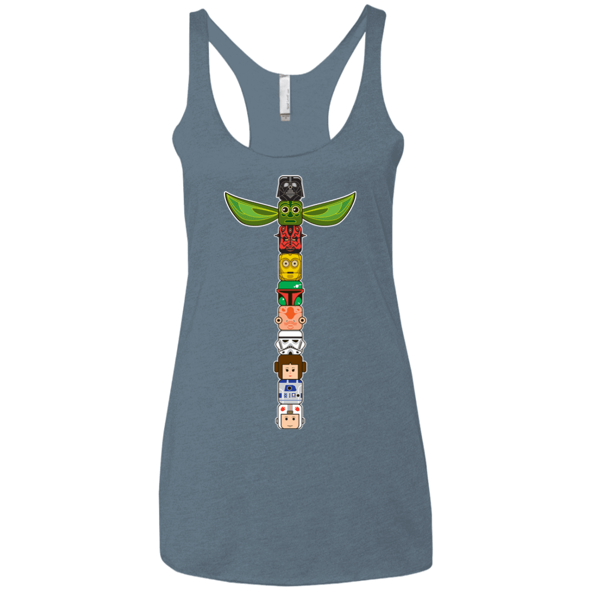 T-Shirts Indigo / X-Small Star Wars Totem Women's Triblend Racerback Tank