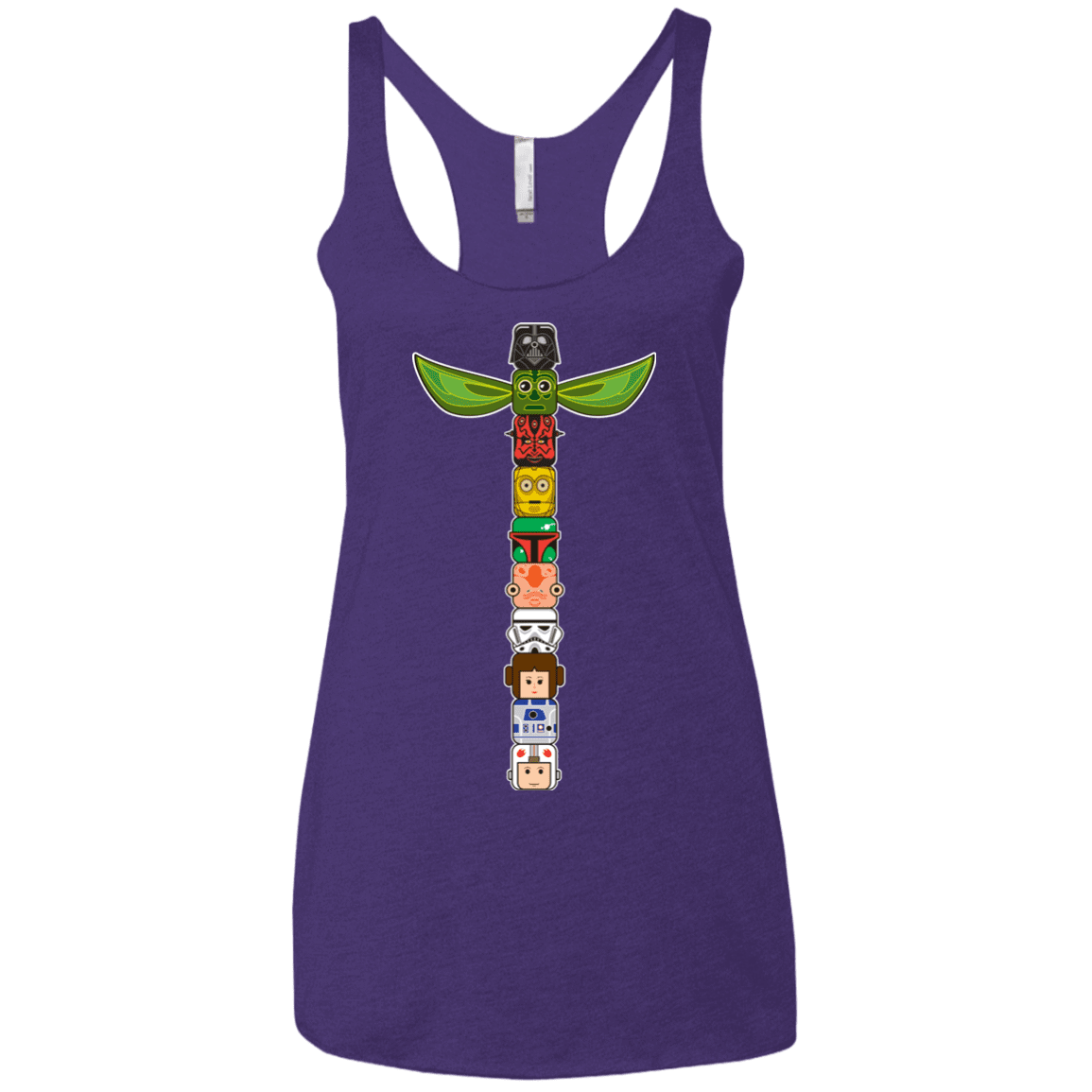 T-Shirts Purple / X-Small Star Wars Totem Women's Triblend Racerback Tank