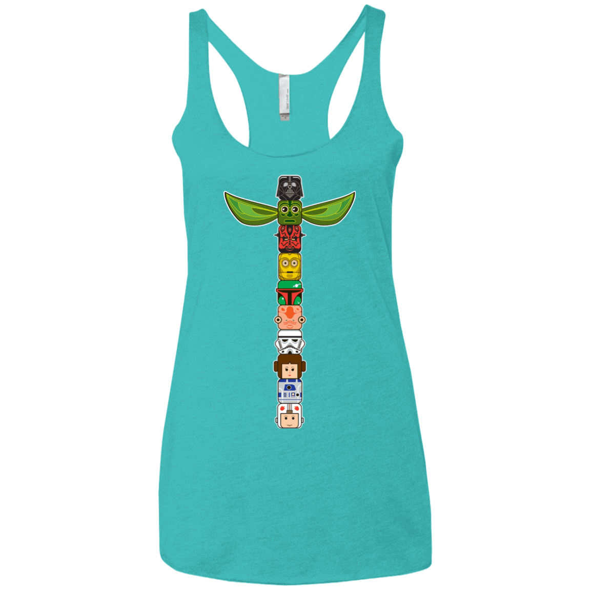 T-Shirts Tahiti Blue / X-Small Star Wars Totem Women's Triblend Racerback Tank