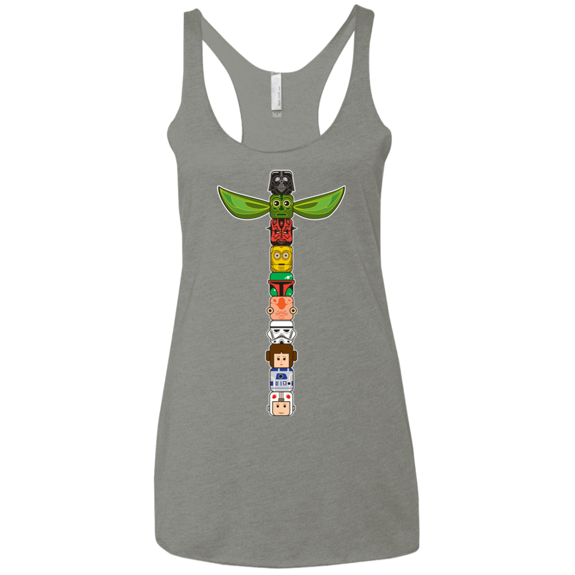 T-Shirts Venetian Grey / X-Small Star Wars Totem Women's Triblend Racerback Tank