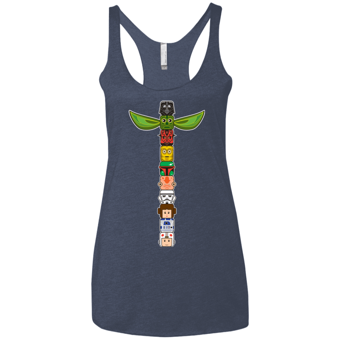 T-Shirts Vintage Navy / X-Small Star Wars Totem Women's Triblend Racerback Tank