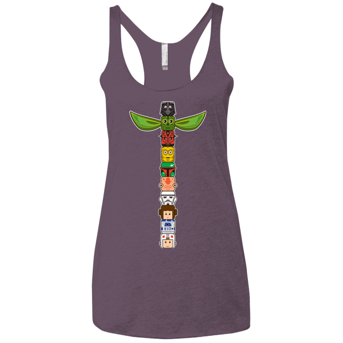T-Shirts Vintage Purple / X-Small Star Wars Totem Women's Triblend Racerback Tank