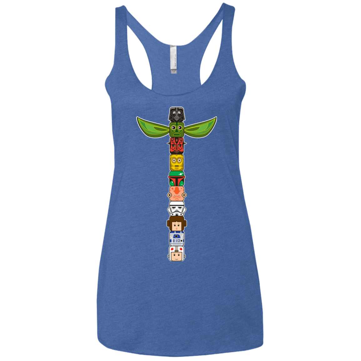 T-Shirts Vintage Royal / X-Small Star Wars Totem Women's Triblend Racerback Tank