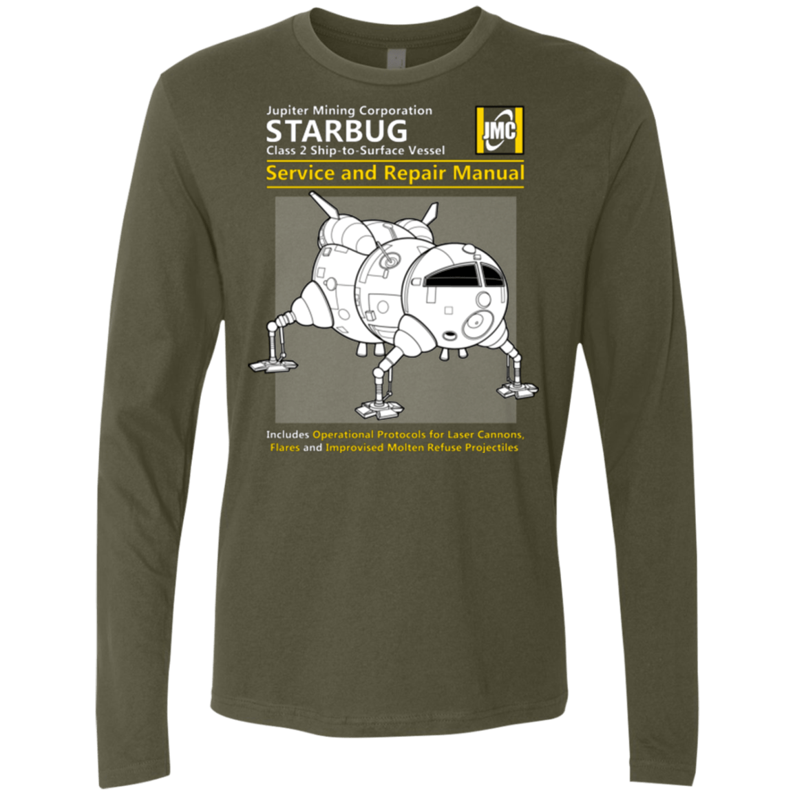 T-Shirts Military Green / Small Starbug Service And Repair Manual Men's Premium Long Sleeve