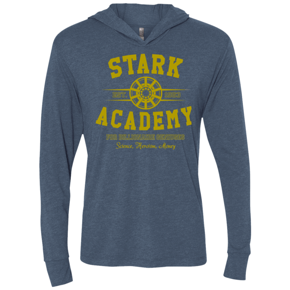 T-Shirts Indigo / X-Small Stark Academy Triblend Long Sleeve Hoodie Tee