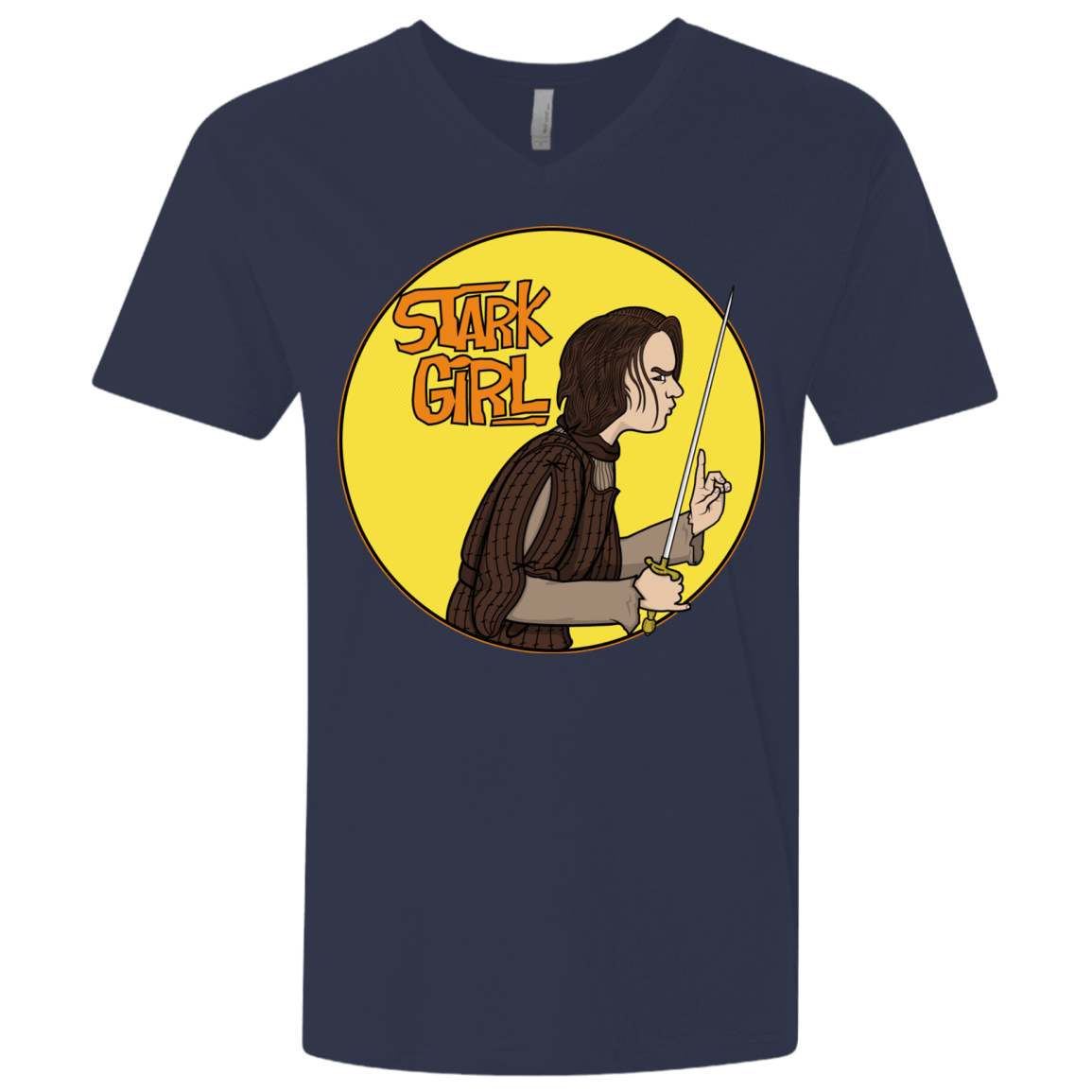 T-Shirts Midnight Navy / X-Small Stark girl Men's Premium V-Neck