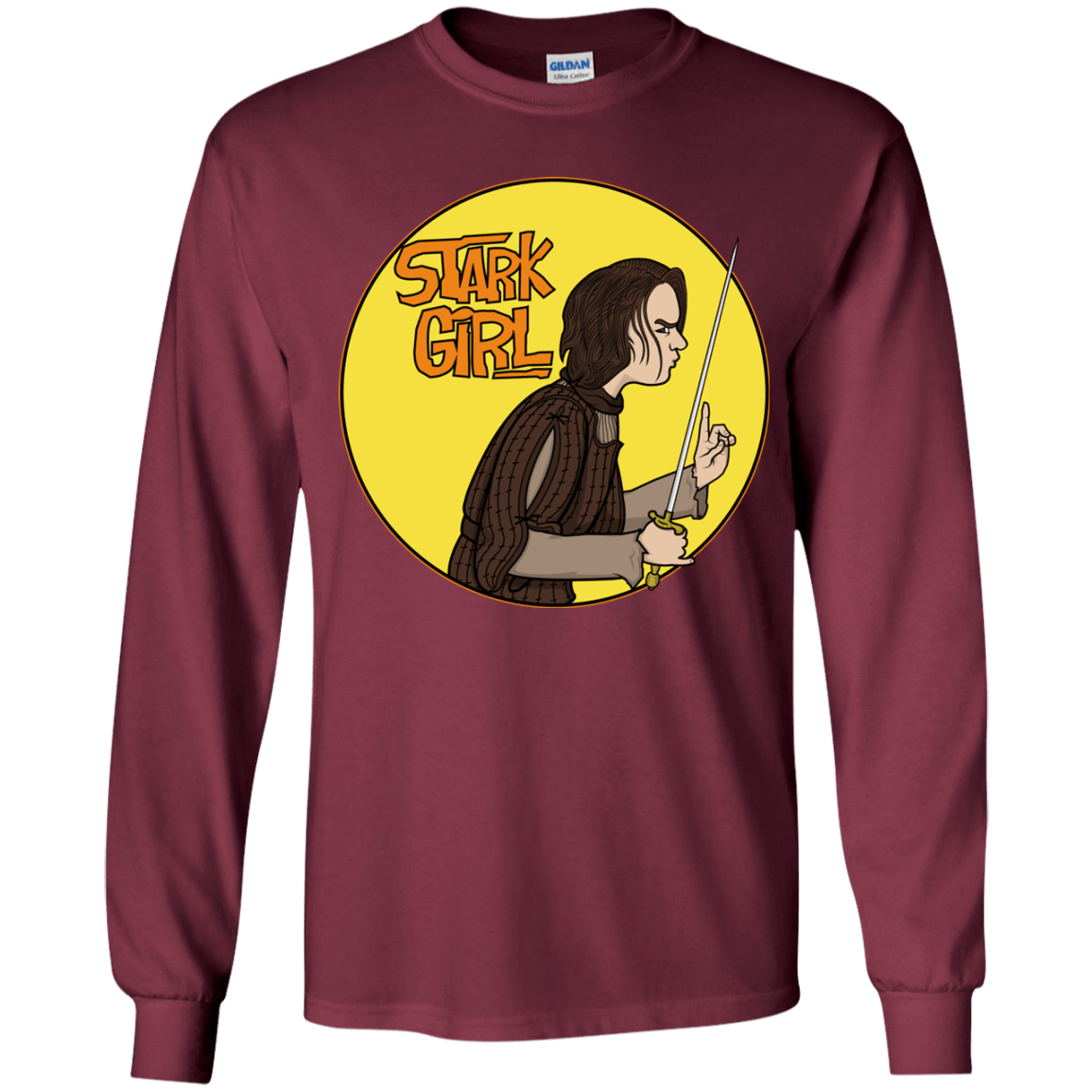 T-Shirts Maroon / YS Stark girl Youth Long Sleeve T-Shirt