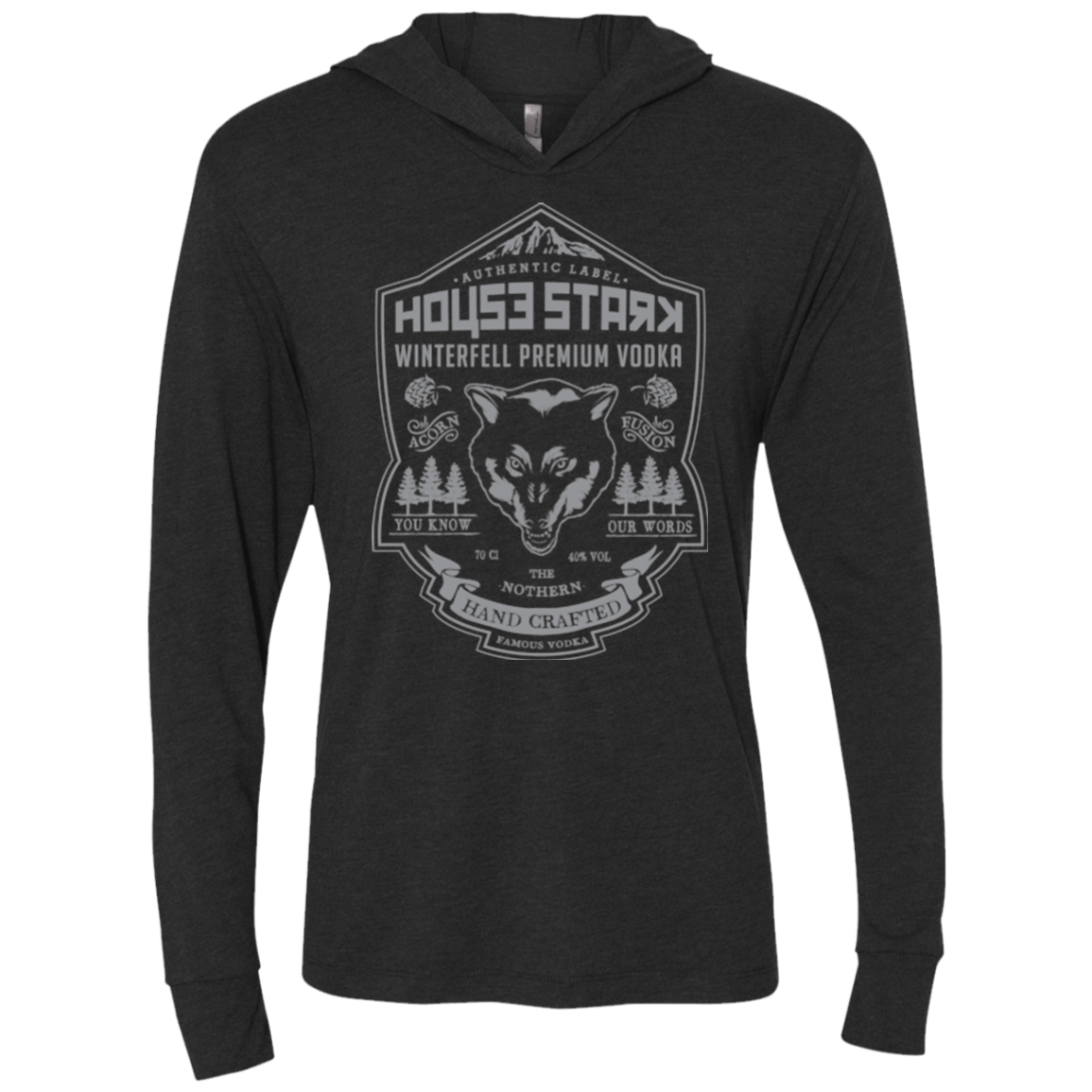 STARK VODKA Triblend Long Sleeve Hoodie Tee