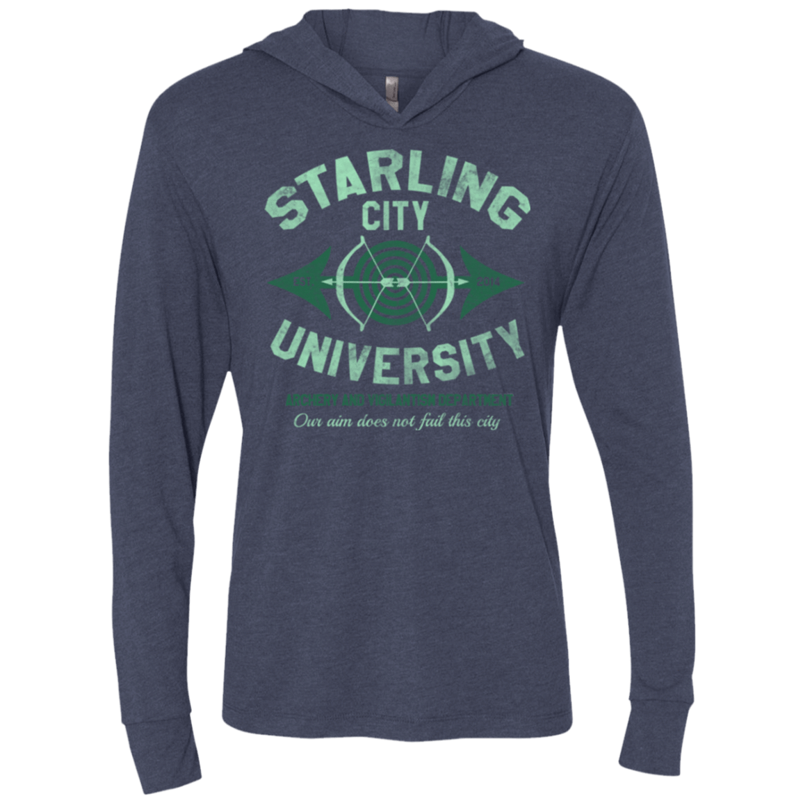 T-Shirts Vintage Navy / X-Small Starling City U Triblend Long Sleeve Hoodie Tee