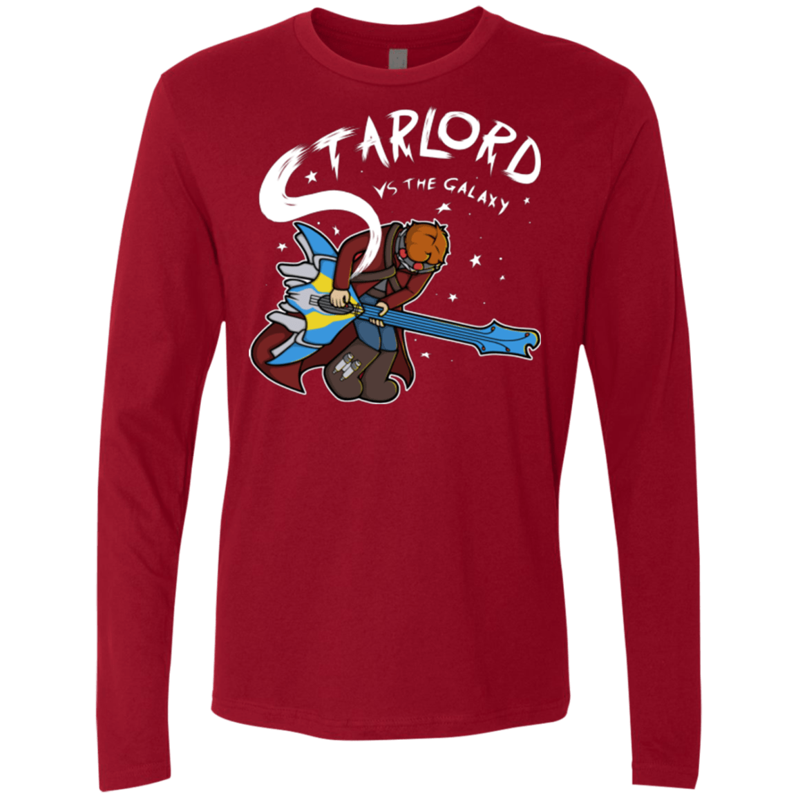 T-Shirts Cardinal / Small Starlord vs The Galaxy Men's Premium Long Sleeve