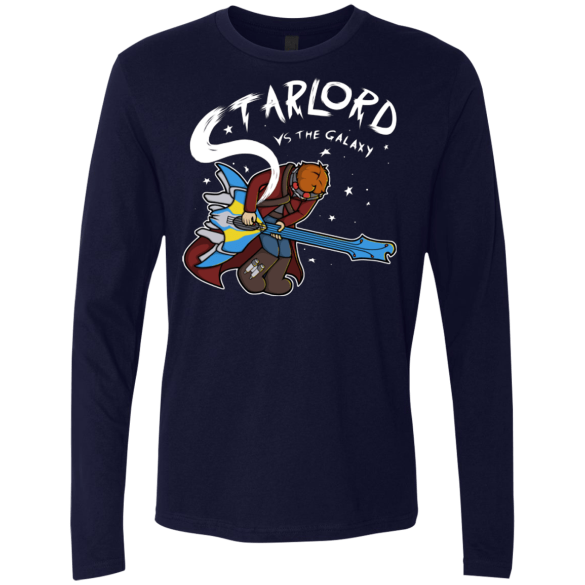 T-Shirts Midnight Navy / Small Starlord vs The Galaxy Men's Premium Long Sleeve
