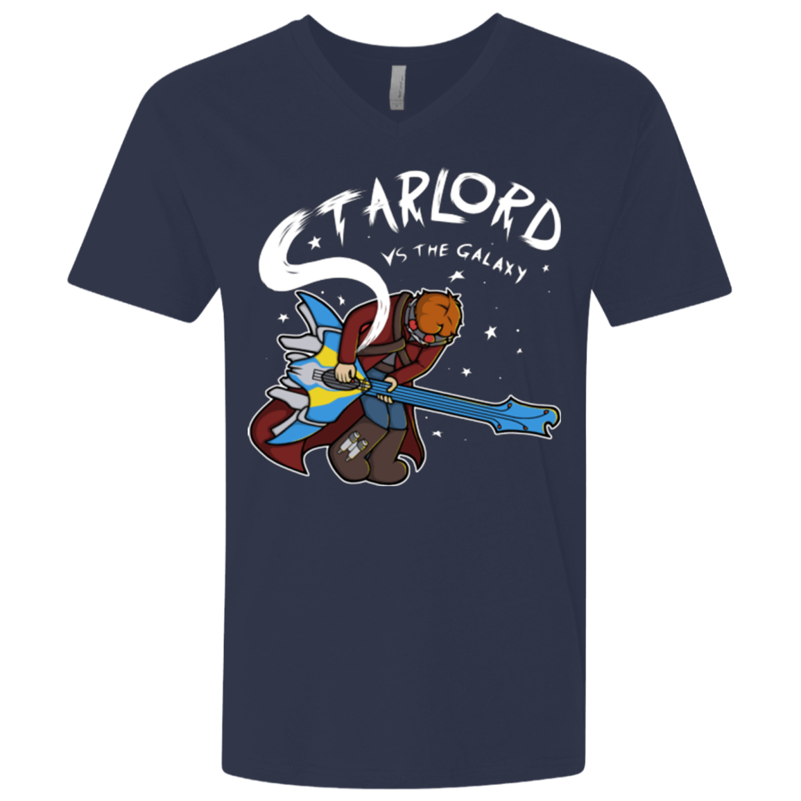T-Shirts Midnight Navy / X-Small Starlord vs The Galaxy Men's Premium V-Neck