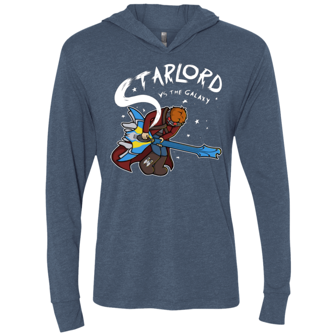 T-Shirts Indigo / X-Small Starlord vs The Galaxy Triblend Long Sleeve Hoodie Tee