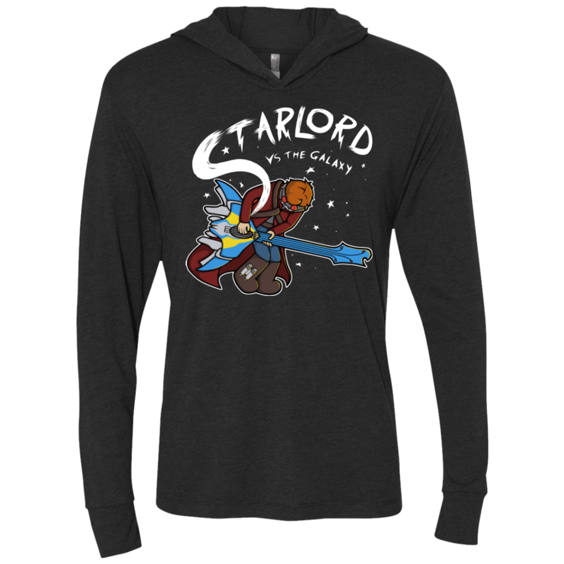 T-Shirts Vintage Black / X-Small Starlord vs The Galaxy Triblend Long Sleeve Hoodie Tee