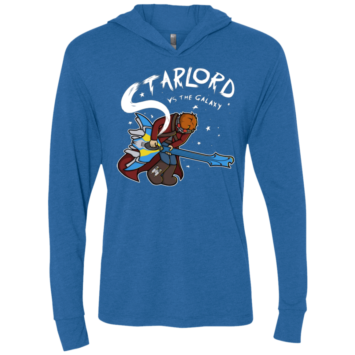 T-Shirts Vintage Royal / X-Small Starlord vs The Galaxy Triblend Long Sleeve Hoodie Tee