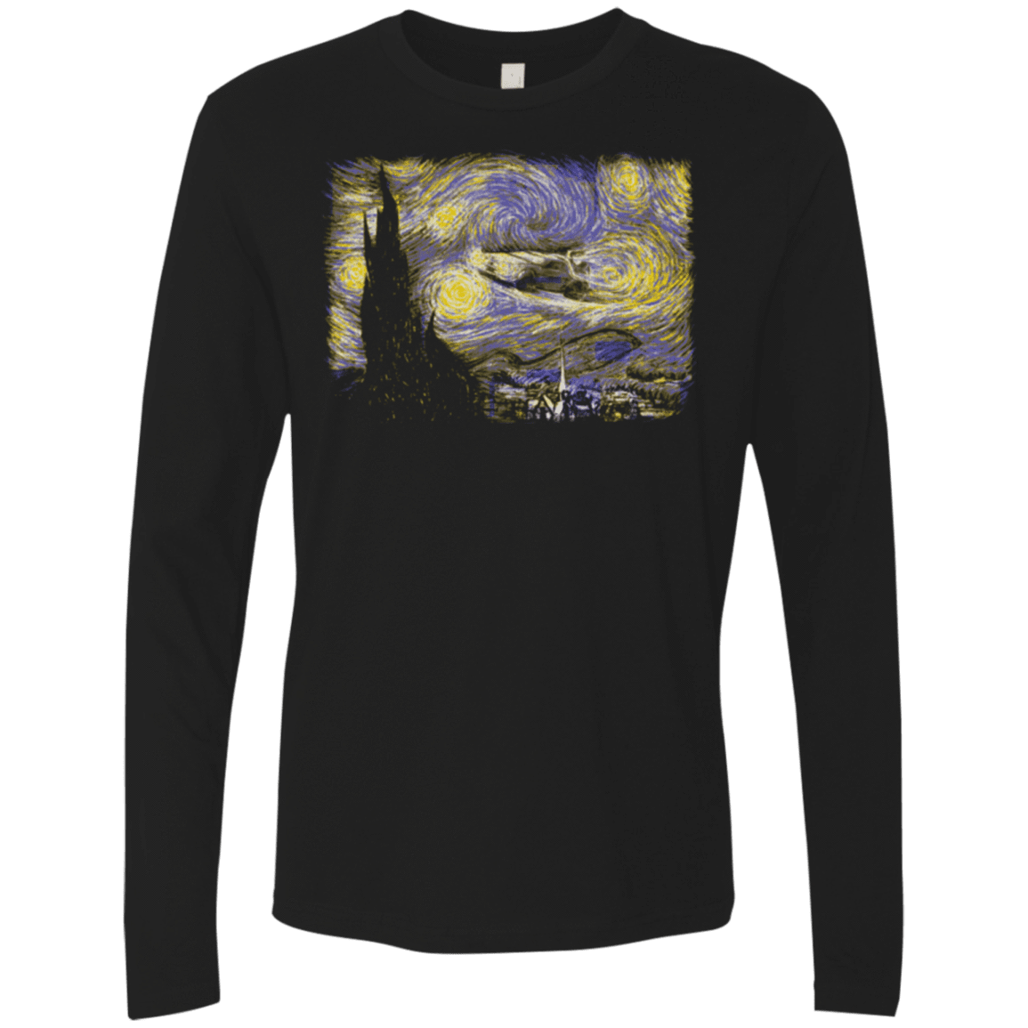 T-Shirts Black / Small Starry Delorean Men's Premium Long Sleeve