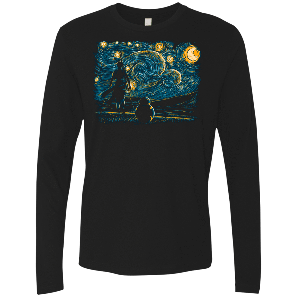 T-Shirts Black / S Starry Desert Men's Premium Long Sleeve