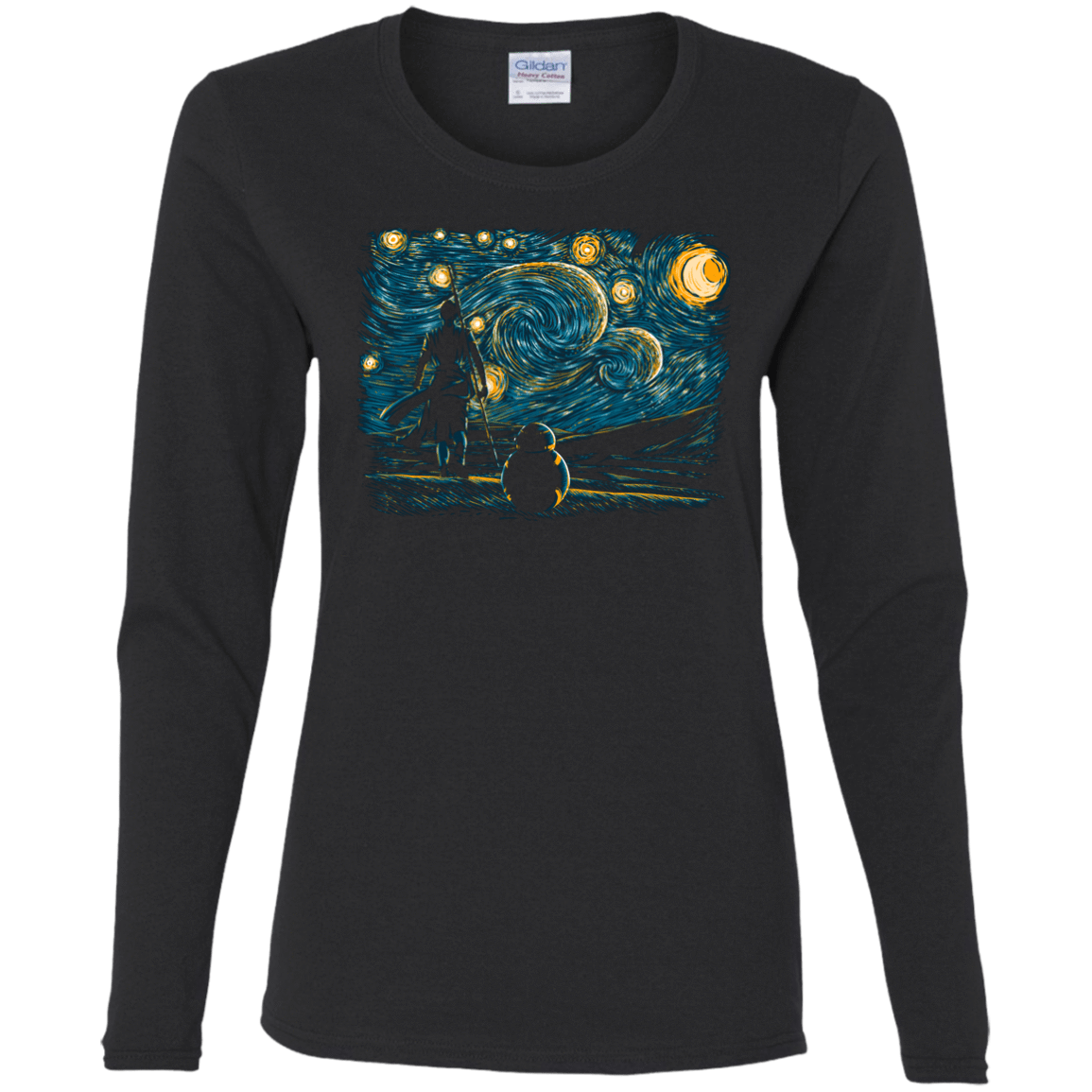 T-Shirts Black / S Starry Desert Women's Long Sleeve T-Shirt