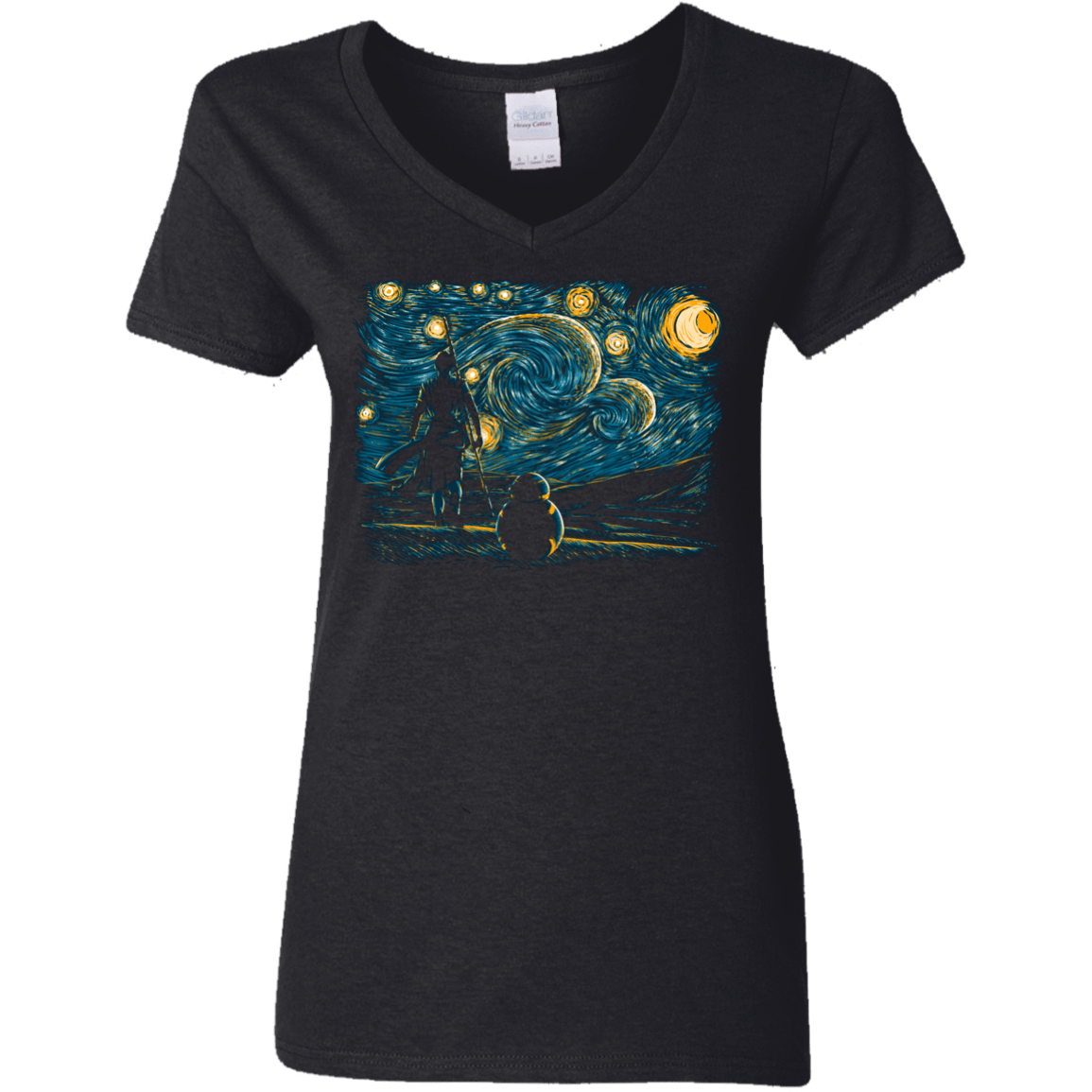 T-Shirts Black / S Starry Desert Women's V-Neck T-Shirt
