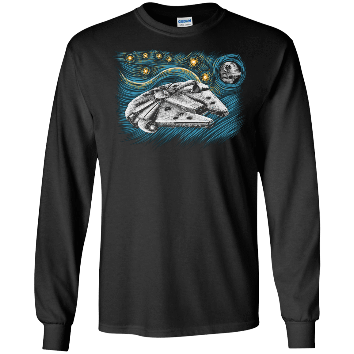 T-Shirts Black / S Starry Falcon Men's Long Sleeve T-Shirt